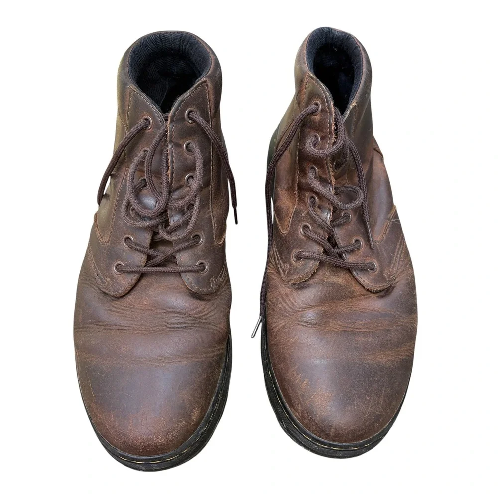 Dr Martens Mens 12 Bonny Chukka Boots Brown Leather Lace Up Ankle Work Shoes